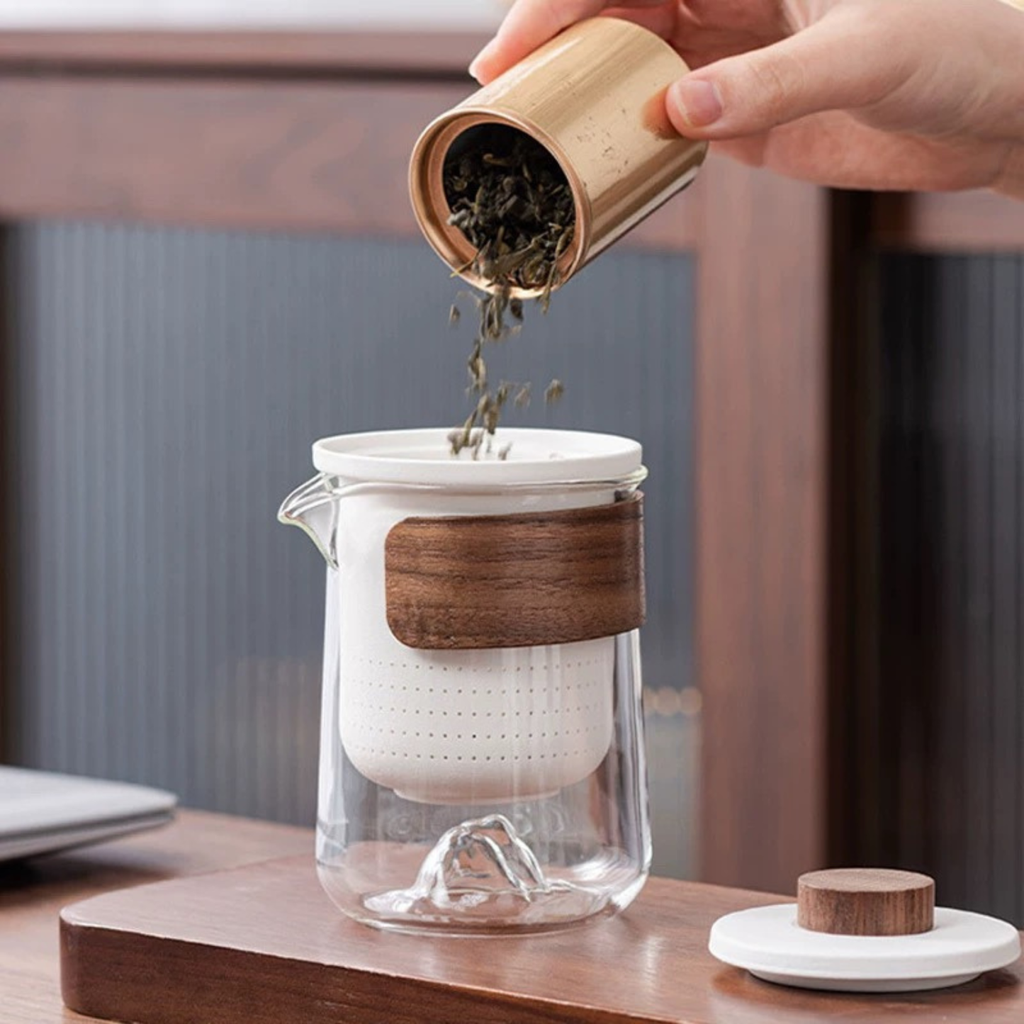 Portable Gongfu Tea Set with Gaiwan, Cups & Case