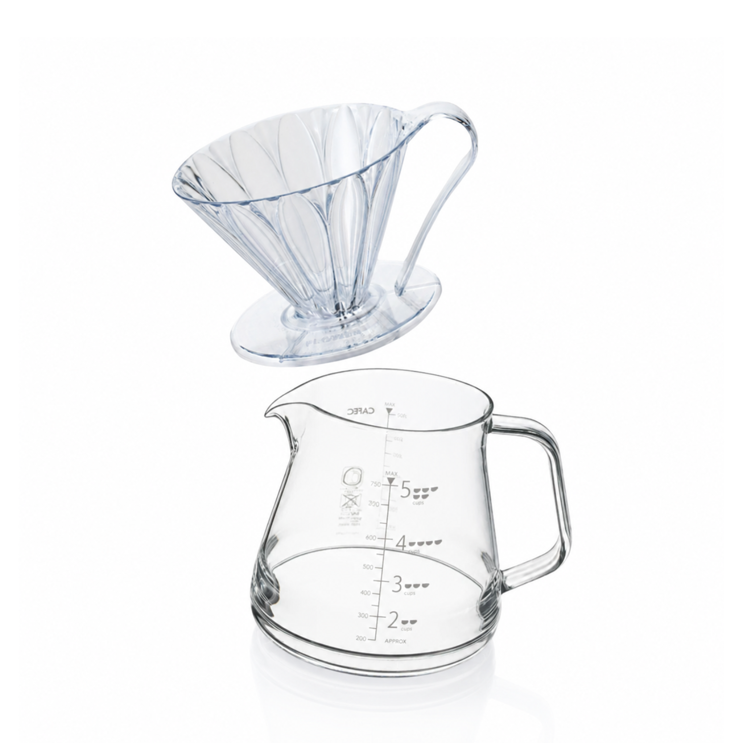 Cafec Tritan Flower Dripper and Carafe Pourover Brewing Set