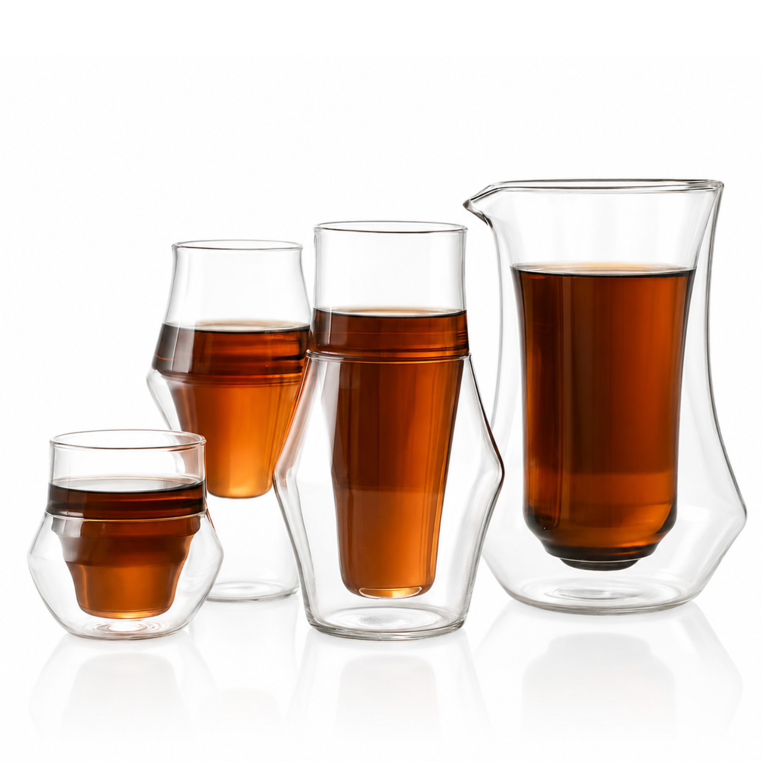 The Senses Collection Double Wall Sensory Coffee Glasses And Carafe - Propel, Excite, Inspire And Pique