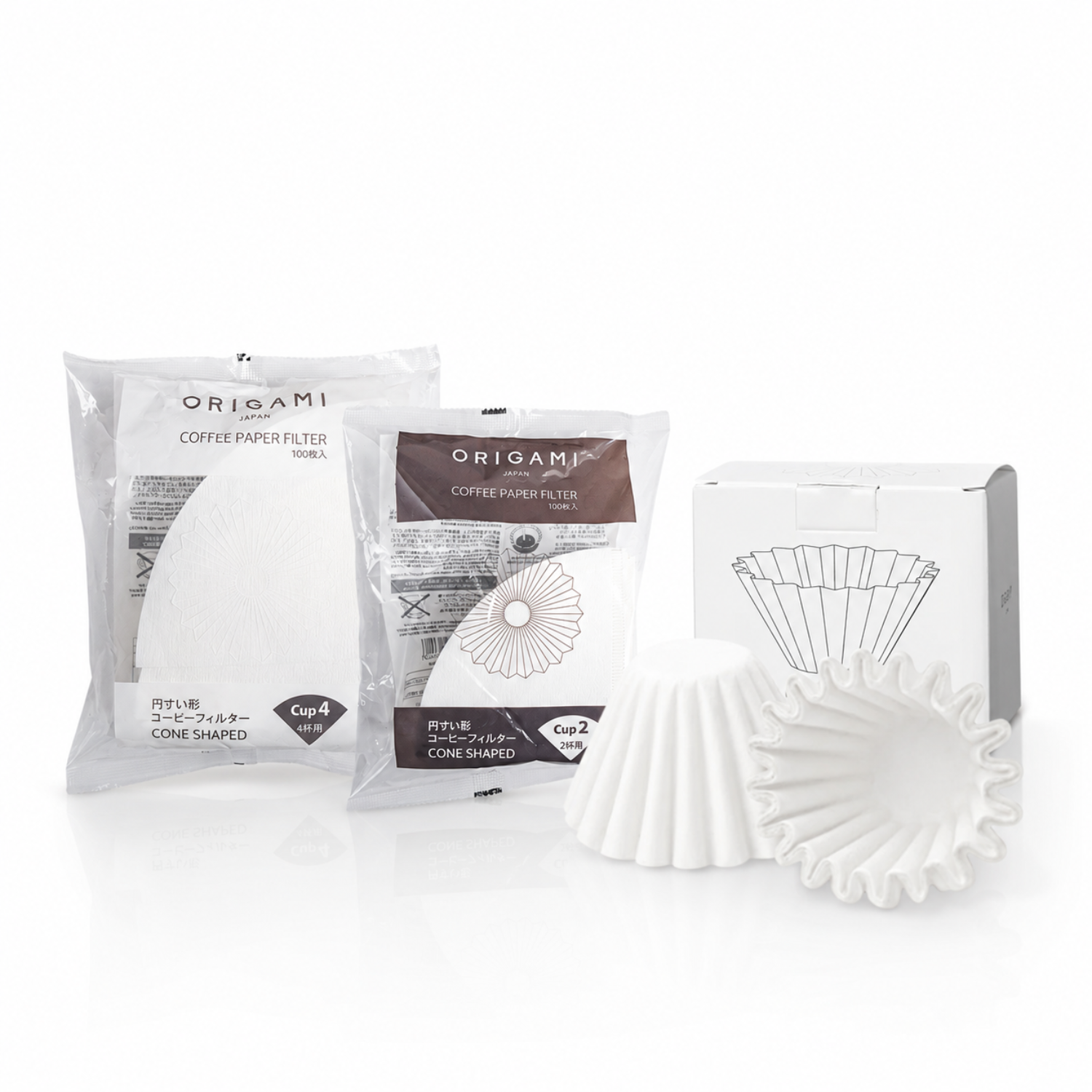 Origami Filter Paper By Cafec - Cone And Wave Coffee Paper Filters For Origami Drippers