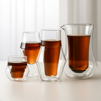 Kōan Glassware Series – Double Walled Sensory Cups & Carafe