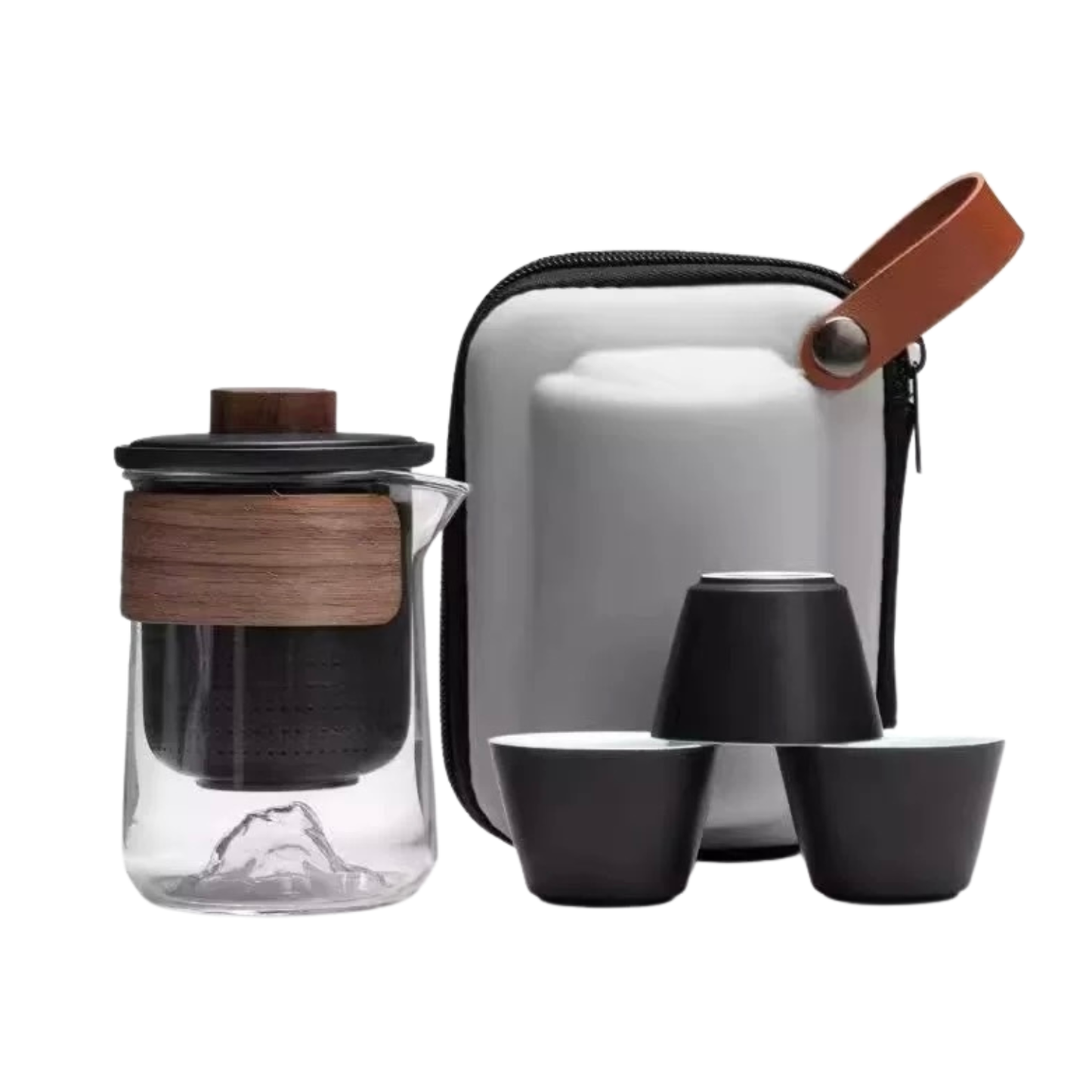 Portable Gongfu Tea Set with Gaiwan, Cups & Case