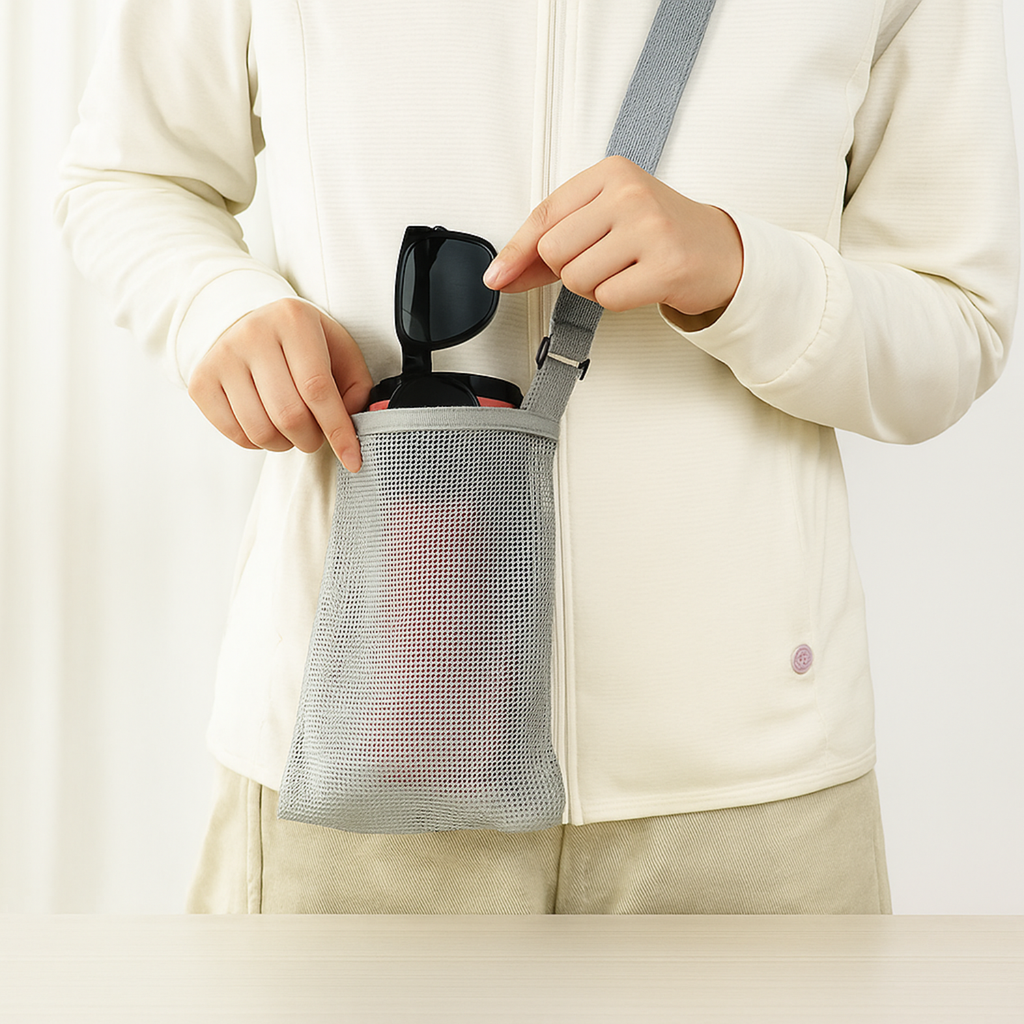 Lightweight Mesh Sling Carrier Foldable Bottle Bag