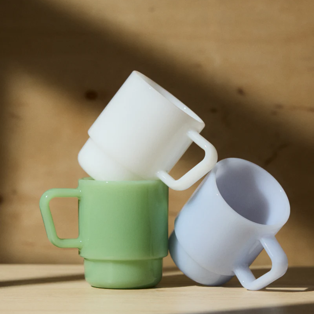 Frosted Pastel Milk Glass Mug