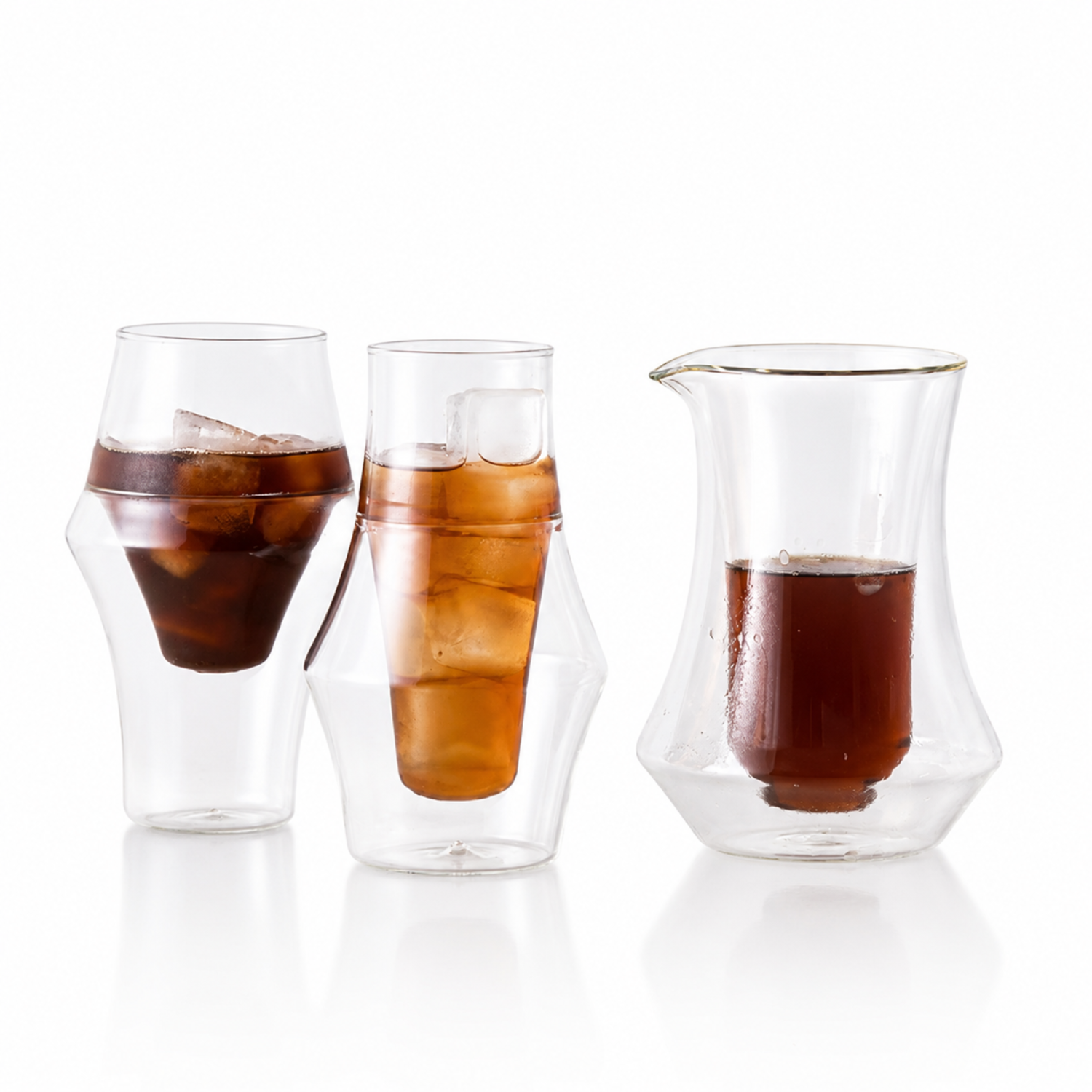 The Senses Collection Double Wall Sensory Coffee Glasses And Carafe - Propel, Excite, Inspire And Pique