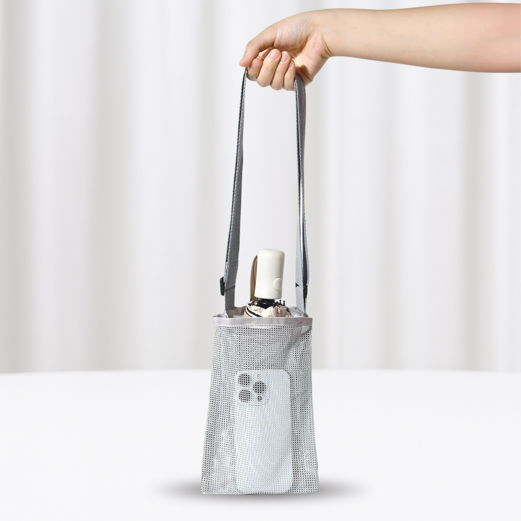 Lightweight Mesh Sling Carrier Foldable Bottle Bag