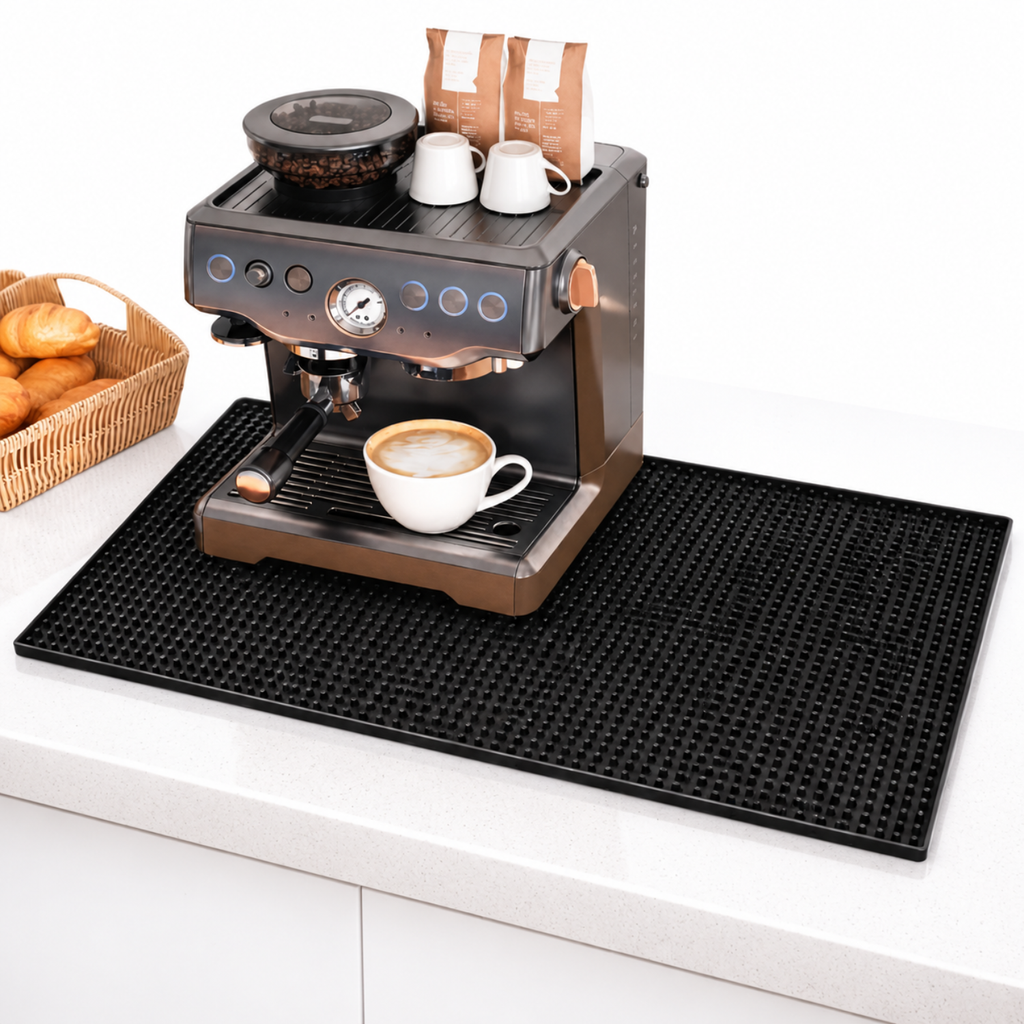Coffee And Brew Bar Countertop Mat And Accessories - Non Slip Espresso Machine Bar Mat For Coffee Stations