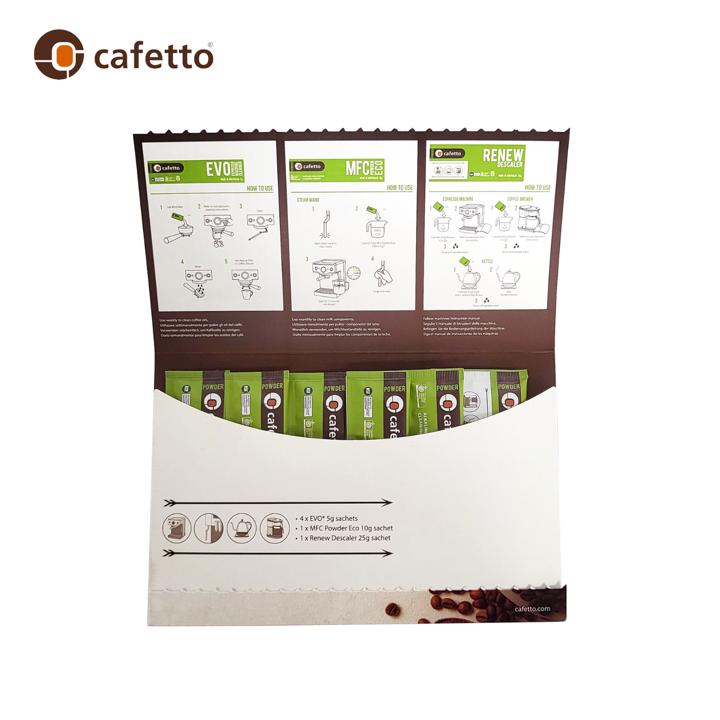 Cafetto Cleaning Collection Sachet Pack