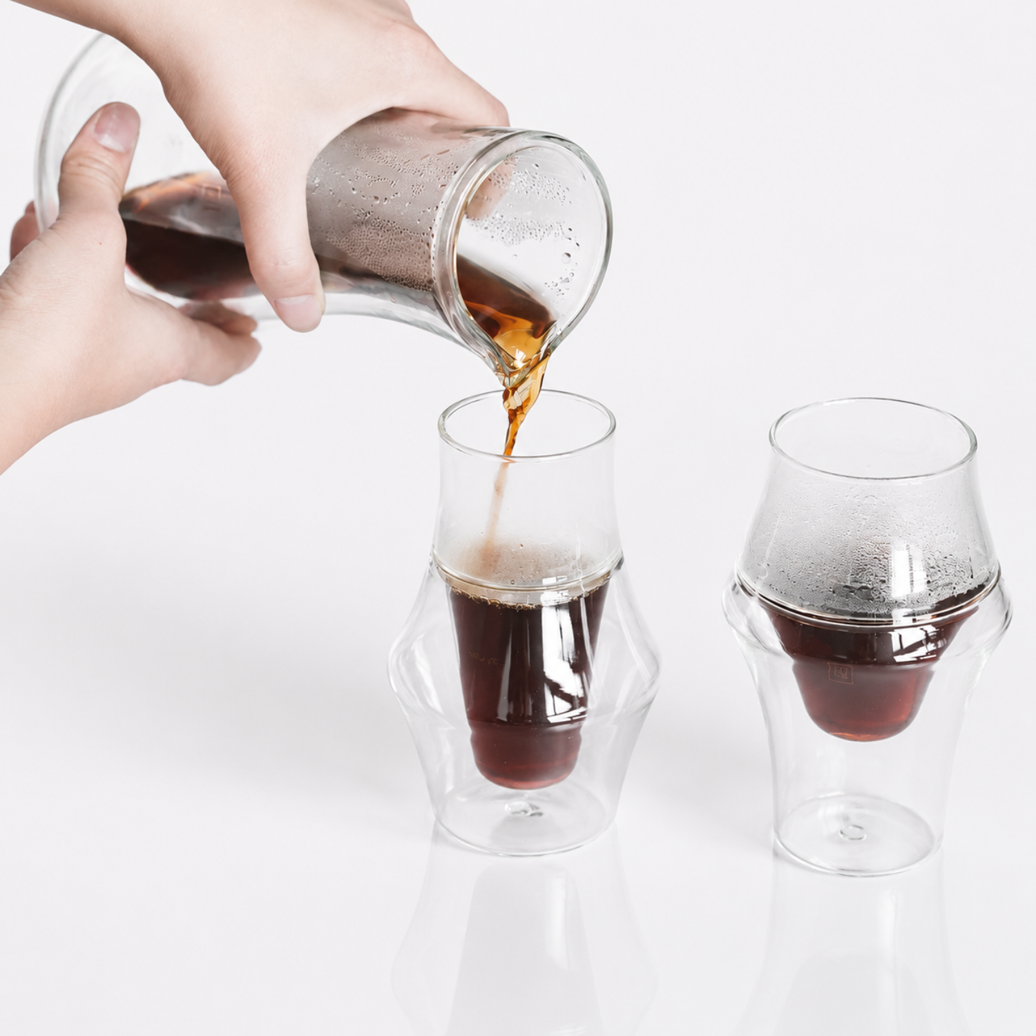 The Senses Collection Double Wall Sensory Coffee Glasses And Carafe - Propel, Excite, Inspire And Pique