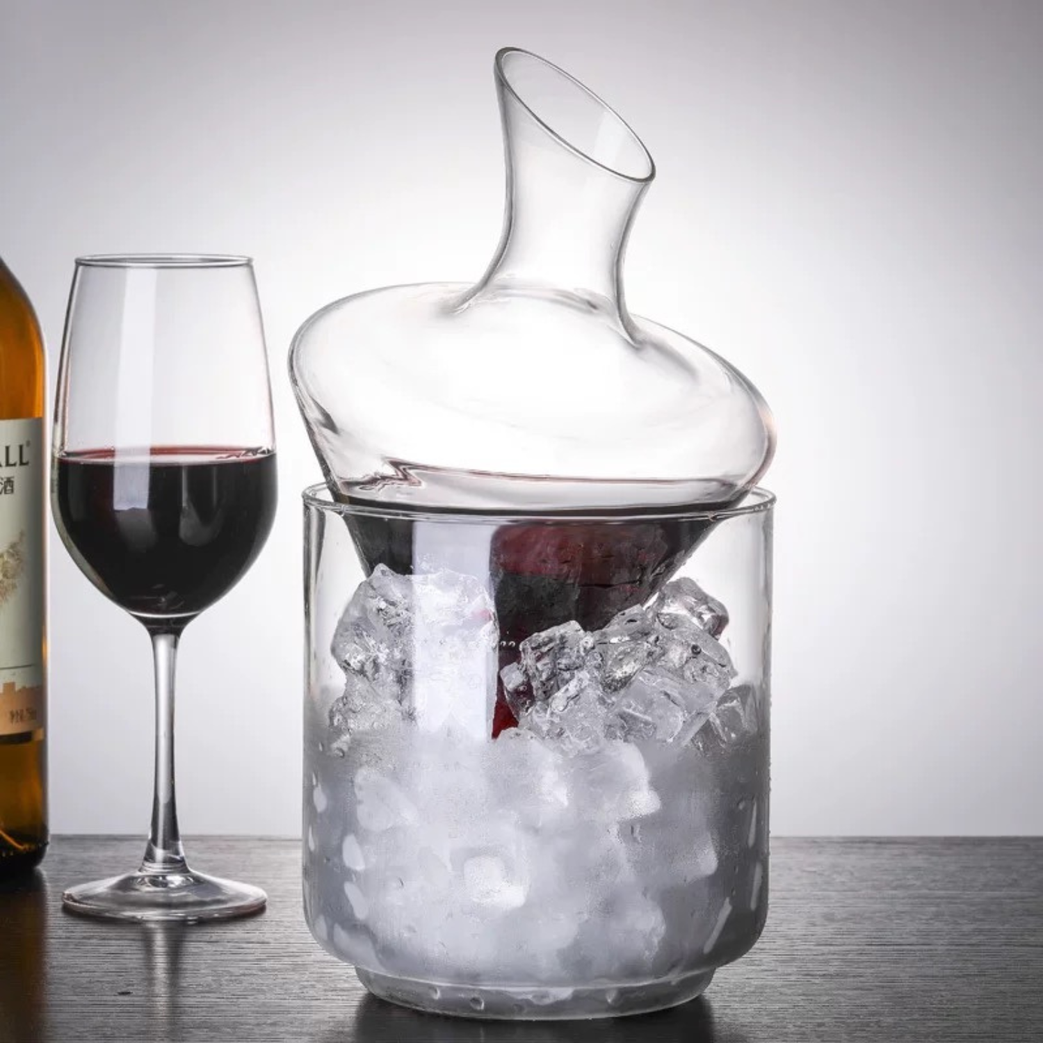 Glacial Elegance Decanter – Wine Aerator and Chiller Serving Carafe