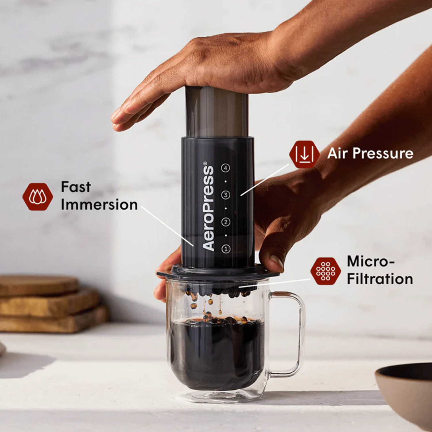 AeroPress Coffee Maker - Original 3 in 1 Coffee Press