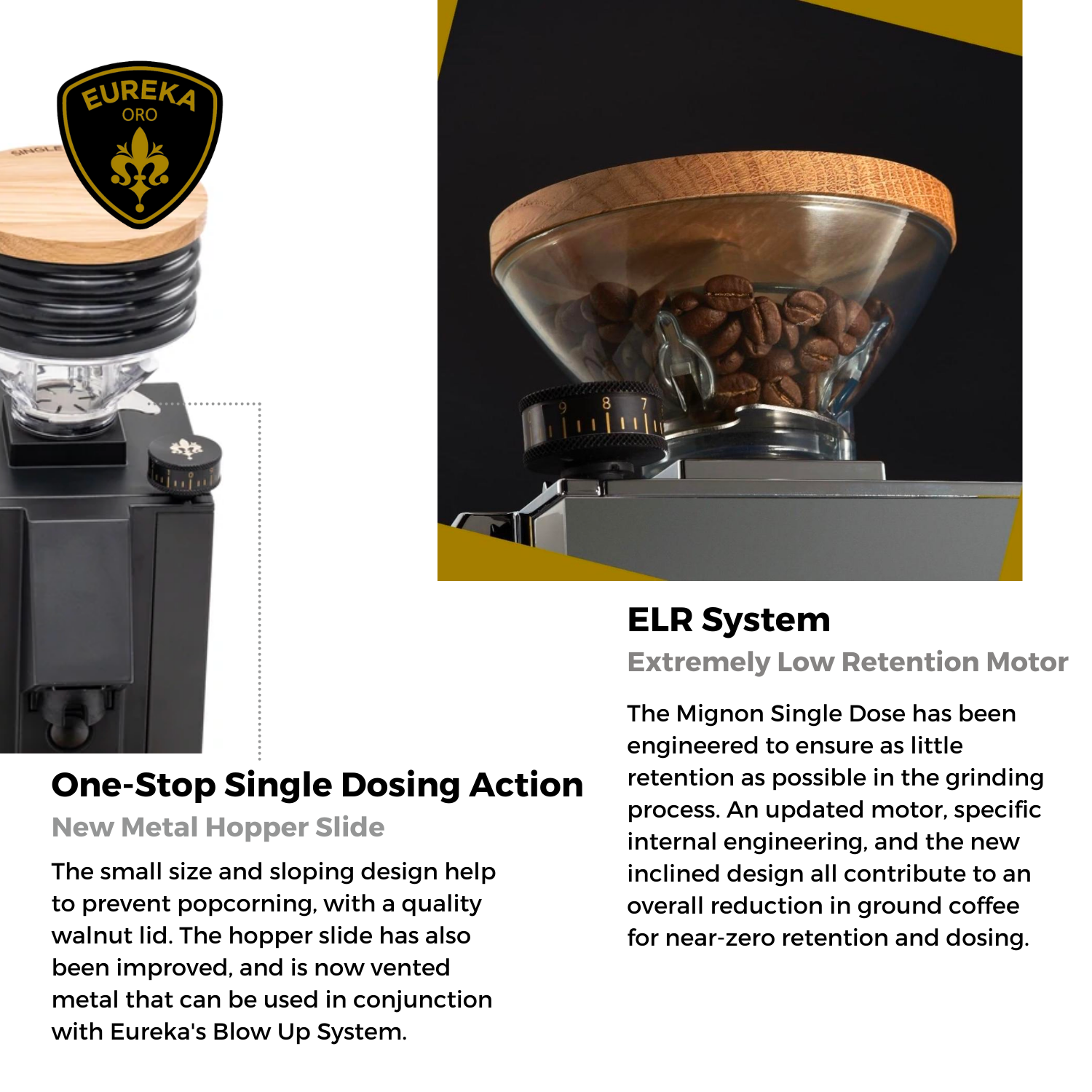 Eureka Mignon Oro Single Dose Grinder V.2 (65mm Diamond Inside® Flat Burrs)