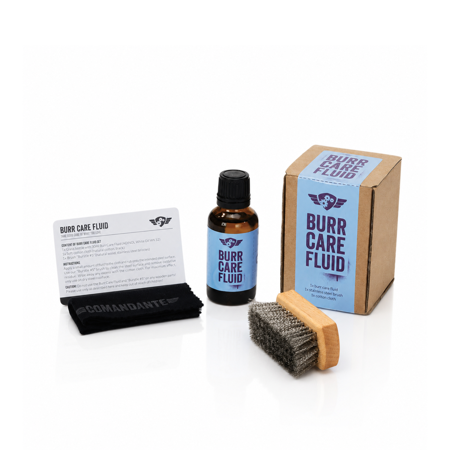 Comandante Burr Fluid and Wood Balm Set