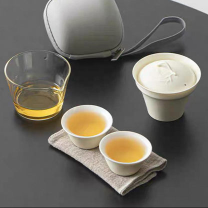 Portable Gongfu Tea Set with Gaiwan, Cups & Case