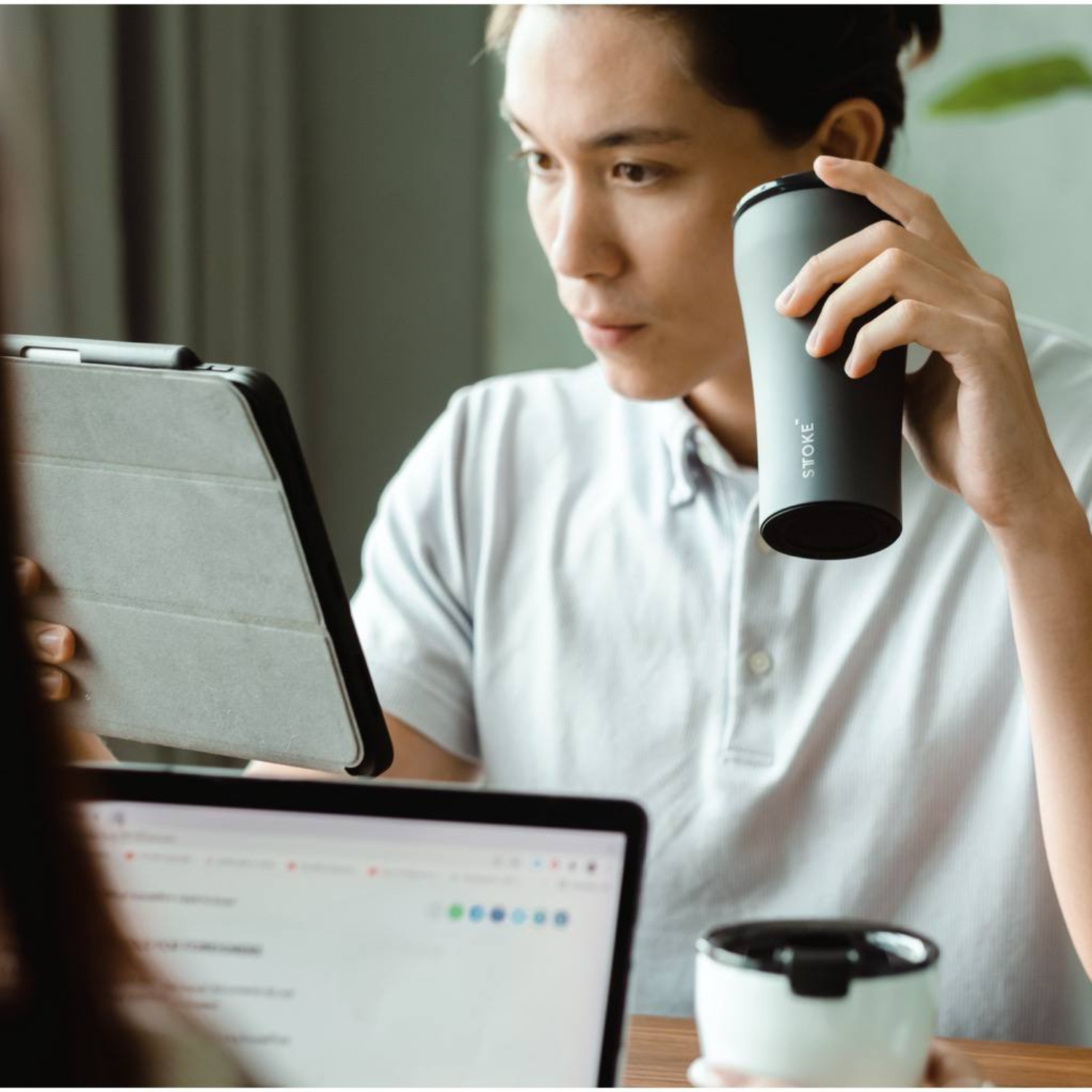 Sttoke Leakproof Ceramic Cup & Accessories