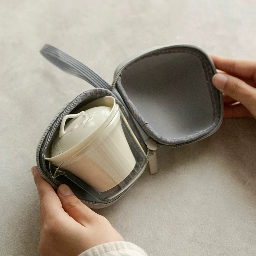 Portable Gongfu Tea Set with Gaiwan, Cups & Case