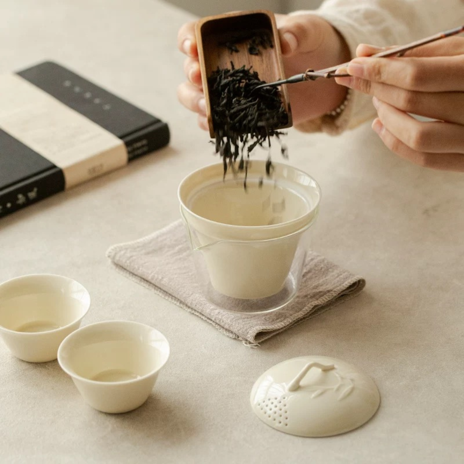 Portable Gongfu Tea Set with Gaiwan, Cups & Case