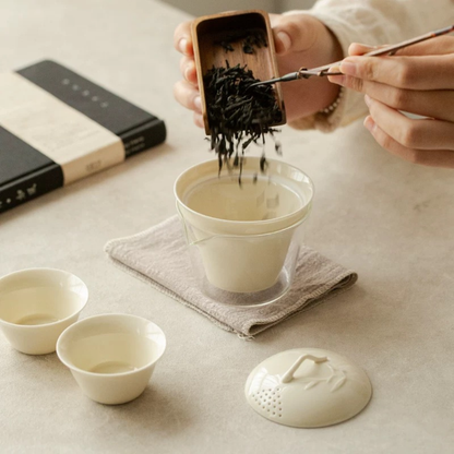 Portable Gongfu Tea Set with Gaiwan, Cups & Case